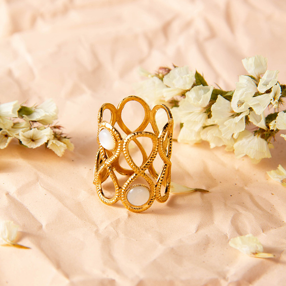 ARCHIBALD GOLD & WHITE CLASSIC RING | WOMENS - Picture 3 of 4